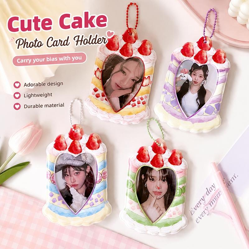 PU Leather Card Holder Idol Photocard Holder Keychain Idol Photo Cards Sleeve Photo Display Pendant Cards Cover