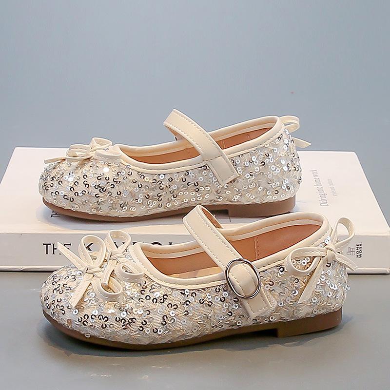 Fashion Sequined Baby Girl Princess Shoes Spring and Autumn 2025 New Soft-soled Non-slip Girls Versatile Casual Single Shoes