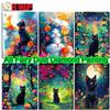 Diamond Painting Kits Black Cat Round Diamond Embroidery Gem Cross Stitch Crystal Diamond Art Fairy Dust Decor