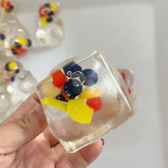 Anxiety Relief Toy Clear Cube Squeeze Stress Sugar Ball Sensory Soft Stretchy Ice Pinch Party Favors