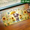 1pc Hello Spring Sunflowers & Butterflies Welcome Doormat - Non-Slip Easy Clean Soft Indoor/Outdoor Entrance Rug with Cute Elephant & Floral Design, P
