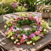 Artificial Floral Wreath Lifelike Leaves Outdoor for Wall