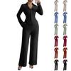 Elegant Button-down Shirt And Wide-leg Trousers Suit For Women