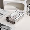 Stainless Steel Tissue Box, Artistic Pull-Paper Dispenser with Irregular Design - Desktop/Living Room Napkin Holder & Tissue Distributor