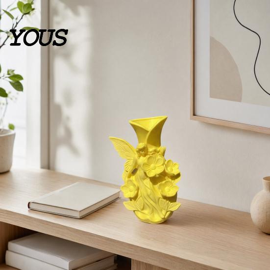 Forest Style Decor 3D Printed Fairy Garden Sculpture Vase, Fantasy Flower Pot with Small Decorative Vase Statue, Dual-Use Holder for Desktop