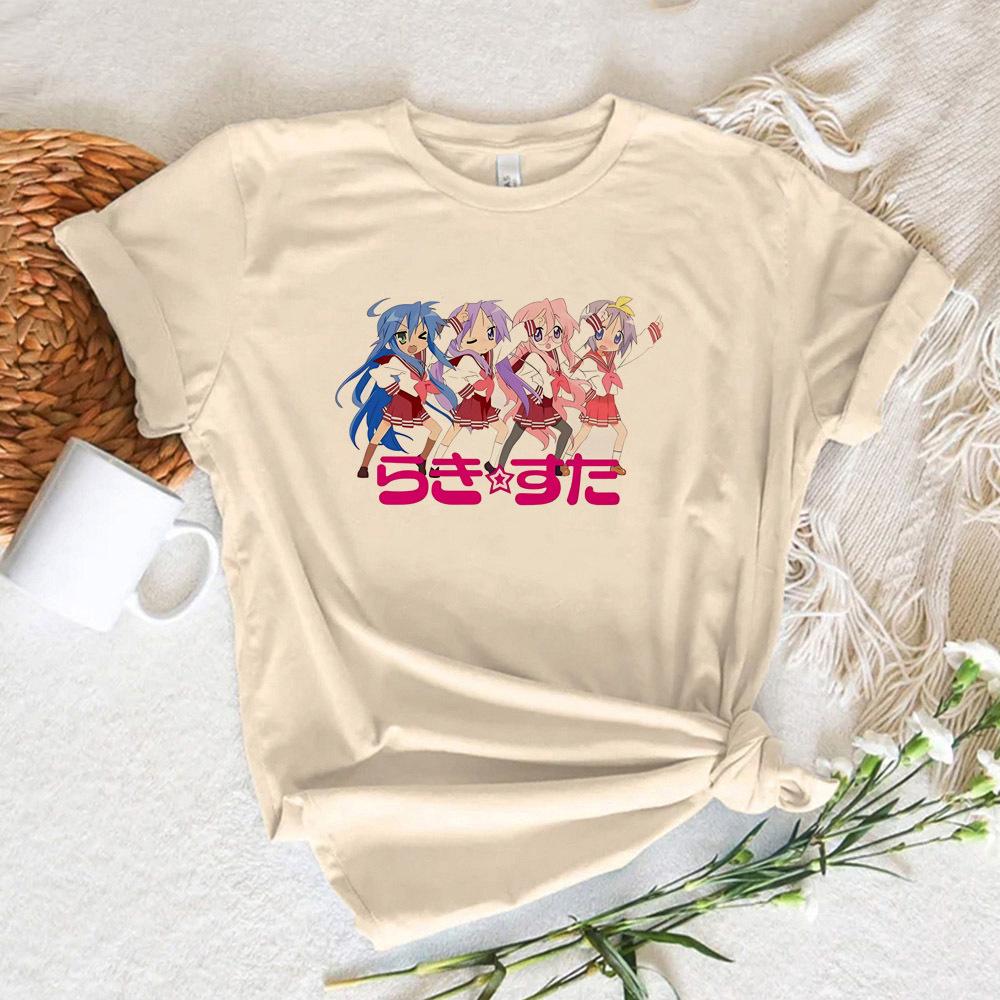 Lucky Star Konata t shirt female 2000s aesthetic Trendy Pop Culture Y2k t-shirt Comfortable Pop Culture Psychedelic aesthetic XS