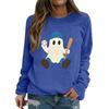 Women's Fashion Long Sleeve Halloween Print Round Neck Sweatshirt Top