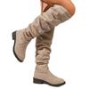 Suede Stacking Boots for Winter 2025 New Plus-size Fleece Low-heeled Sleeves Are No More Than Knee-length Boots for Women