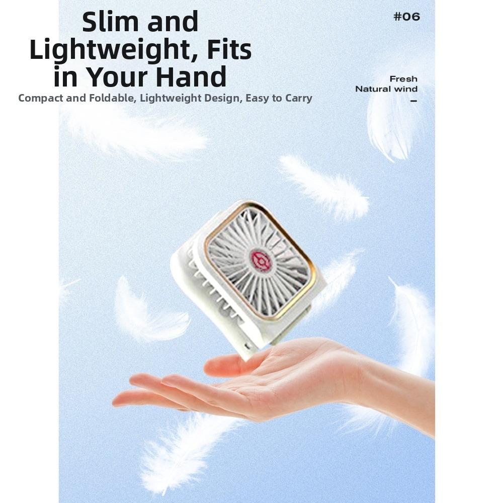 Mini Portable Handheld Fan USB Rechargeable Desktop Air Cooling Fan Foldable Neck Fan Summer Use