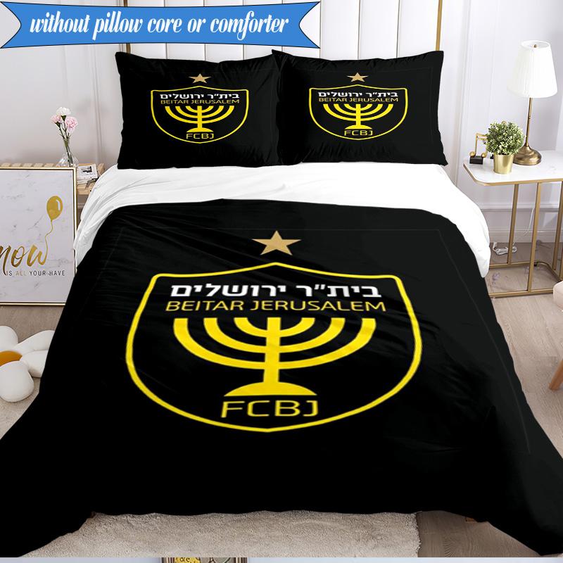 3PCS Beitar Jerusalem Football Club Printed Soft Bedding Set,Including 1pc Duvet Cover And 2pcs Pillowcases Perfect for Bedroom, Dormitory, Fan gift