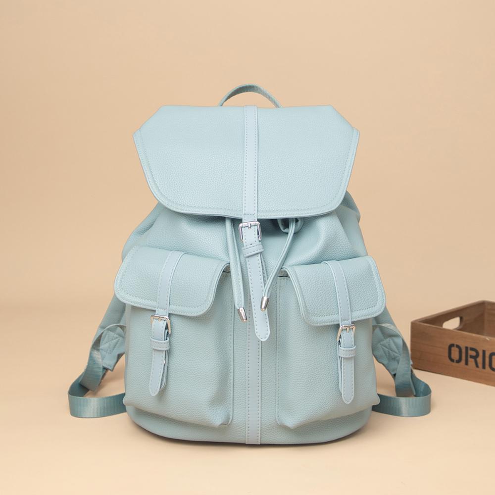 

2026 Luxury Soft PU Leather Backpack for Women, Large Capacity Casual Rucksack Laptop Bag for Work College Travel Sac A Dos New синій