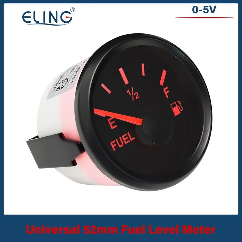 ELING 52mm (2'') Signal 0-5V Fuel Level Gauge Fuel Gauge with Red Backlight Working Volt 12V 24V for Car Boat VAN