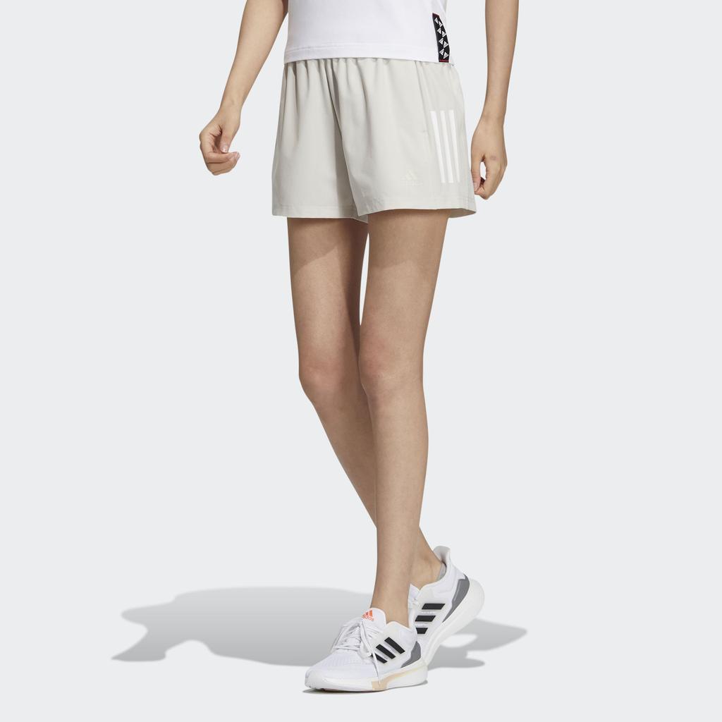 Adidas Side Stripe Straight Shorts Women Bottoms Light-Grey HF2468