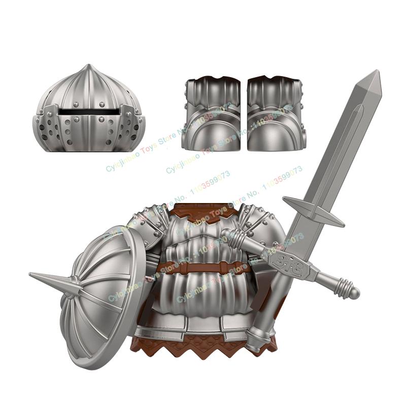 DXMH110 DXMH111 Medieval beige Knights Accessories Shields Sword Armour Building Blocks Action Figures Toys for Kids Gifts