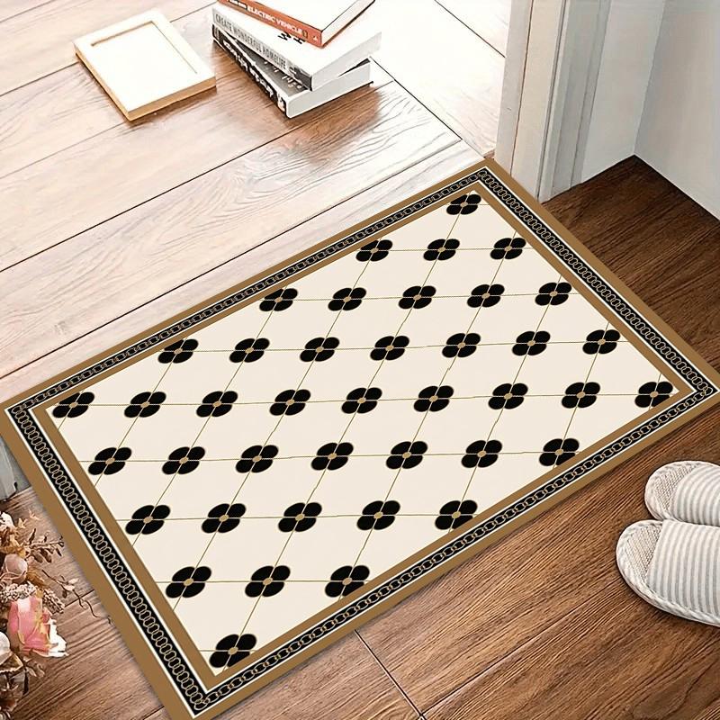Mid-Century Geometric Clover Rugs Non-Slip Door Mat Washable Carpet for Living Room Bedroom Kid's Room Durable Home Alfombra