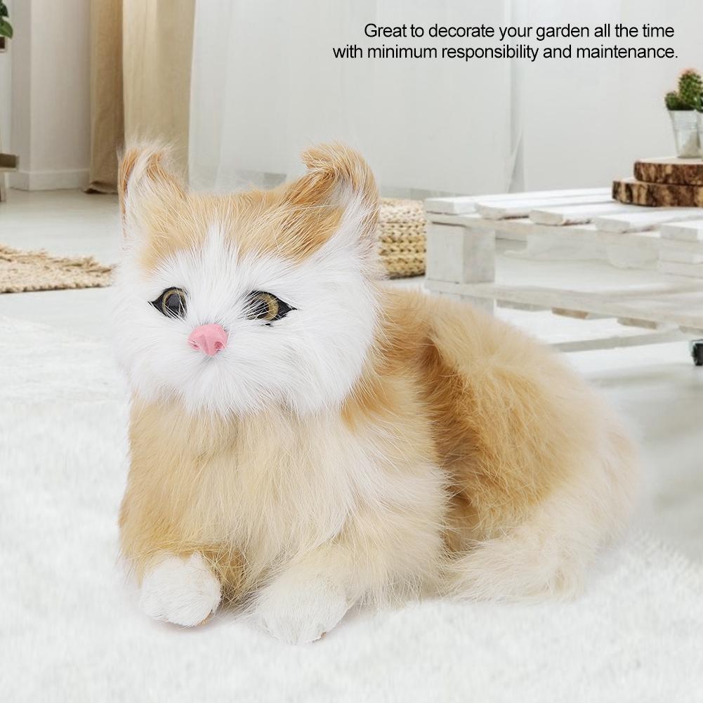 Simulation Polyethylene Cat Shape Statue Animals Sculpture Garden Yard Decoration