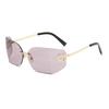 1PC  New High End Sunglasses Frameless Curved Integrated Sunglasses for Eye Protection and Sunscreen