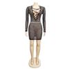 New 2020 European American Women's Sexy Mesh Strappy Dress with Hot Drilling for Nightclubs