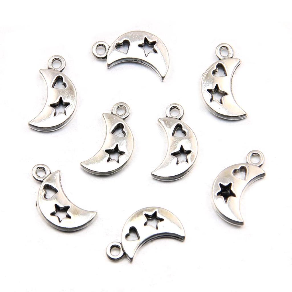 Handgefertigter Antiksilber Mondanhänger: Kreativer Natürlicher Charme Schmuck Accessoire