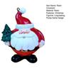 Plump Santa Claus Figurine Resin Santa Holding Christmas Tree Ornament Cute Santa Statue with Metal Hanging Ring for Tree or Desktop Holiday Decor