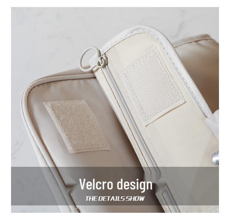 Trendy Minimalist Girly Makeup Bag: Large Capacity, Portable, Foldable with Hook for Business Trips & Travel