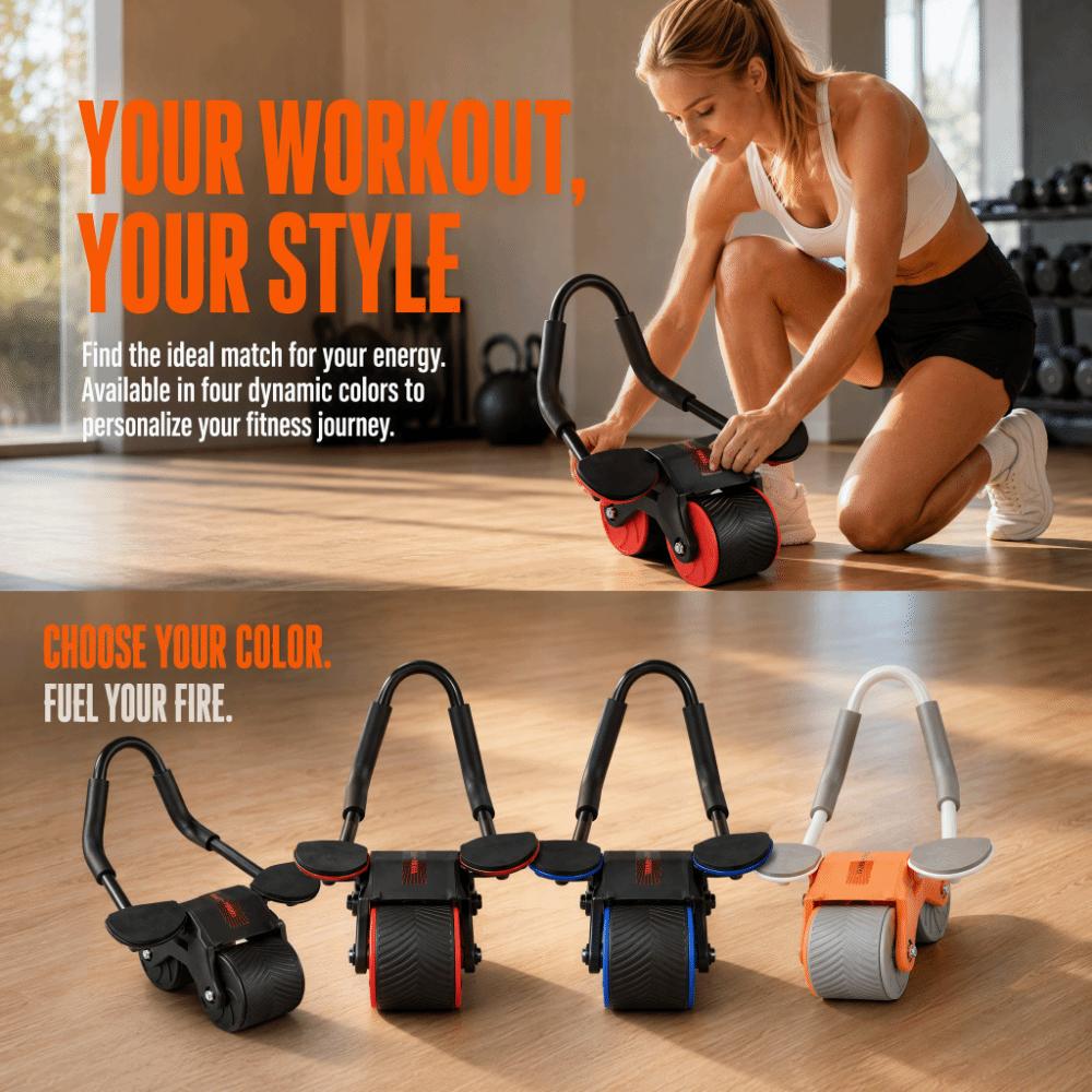 Elbow Support Ab Roller Wheel Automatic Rebound Fitness Equipment Core Strength Training