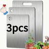 Stainless Steel 3pcs Cutting Boards - BPA-Free Dishwasher Safe Non-Slip Kitchen Boards w/Juice Groove, Rustproof & Space Saving