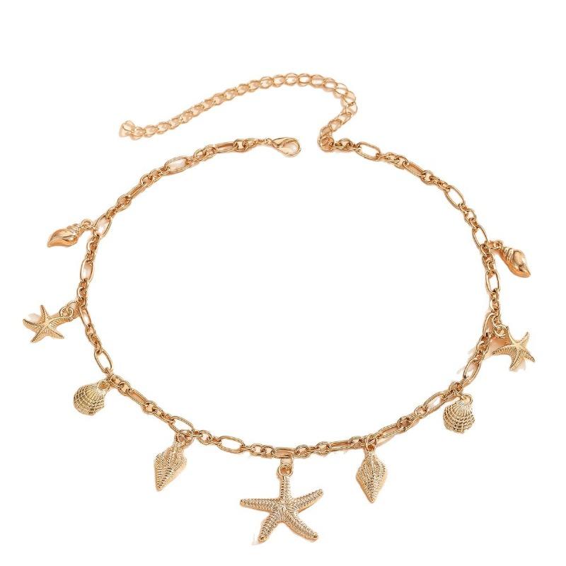 Jewelry Personalized Beach Scallop Starfish Necklace Women's Simple Metal Chain Conch Versatile Clavicle Chain