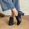 New Women'S Deep-Mouth Slip-Ons, Summer Soft Leather, Lace-Up Chunky Heel Casual Commuting Shoes