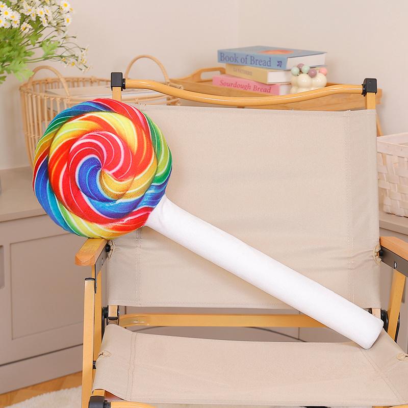 4070Cm New Simulation Lollipop Plush Toy Rainbow Candy Stuffed Pillow Home Decor Ornament Fun Lollipop Plushie Holiday Gift