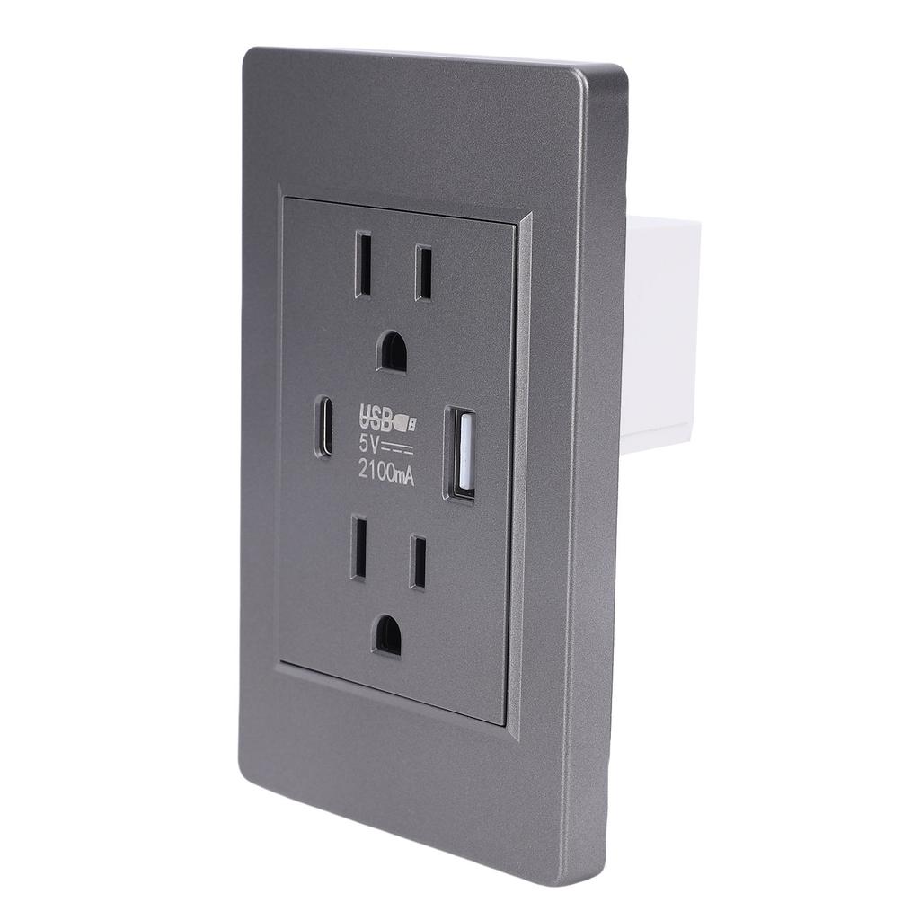 Wall Outlet with USB and Type C Port 15A PC Flame Retardant Electrical Wall Receptacle Outlet for Home