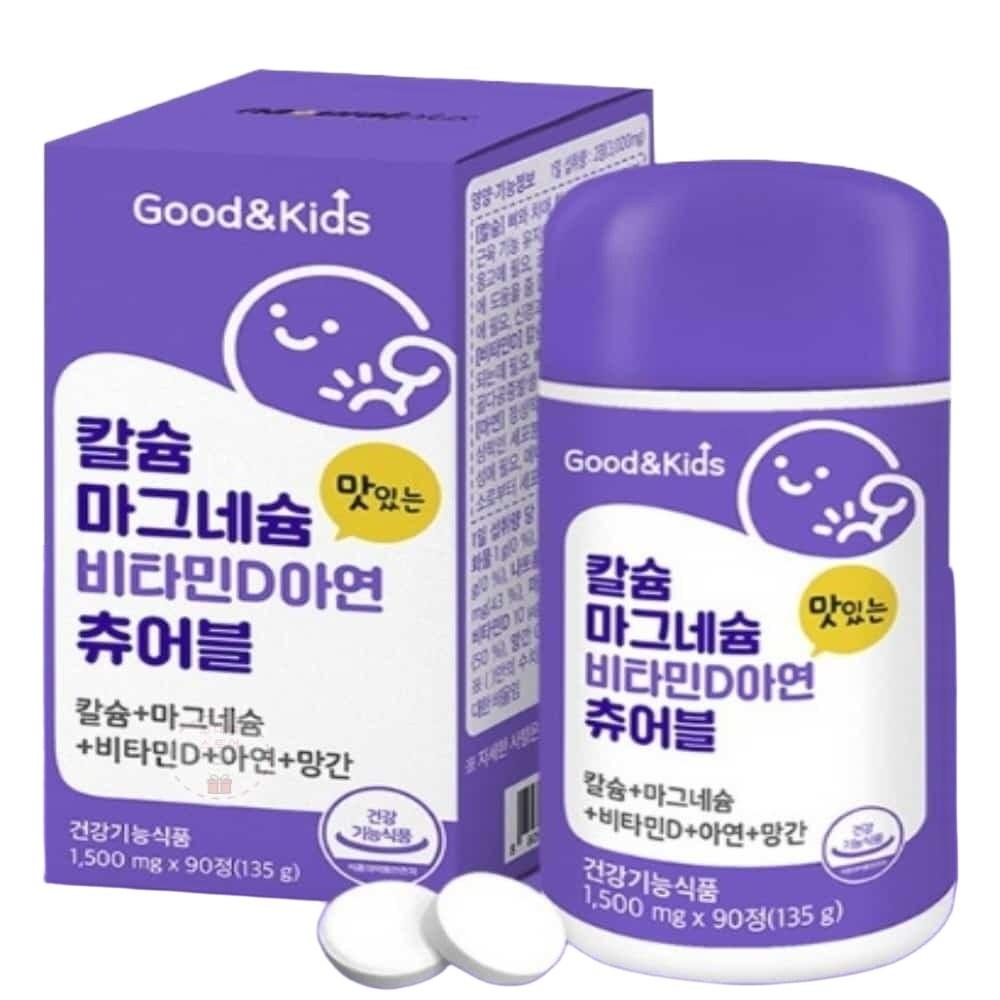 Kids Calcium Magnesium Manganese Zinc Chewable Nutritional Supplement for Children Kids Multivitamin 1 Pcs 90 Tablets