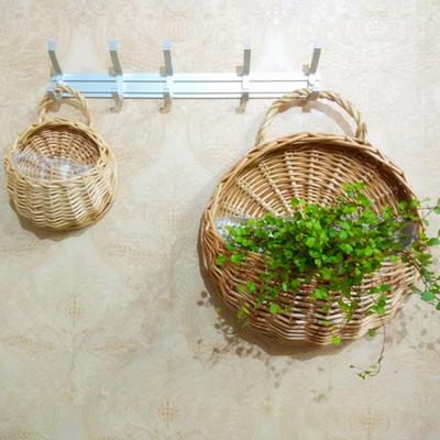 1 Set Bitki Sepeti El Yapımı Örgü Çok Fonksiyonlu Rattan Duvar Çit Asılı Saksı Bitki Tutucu Bahçe için