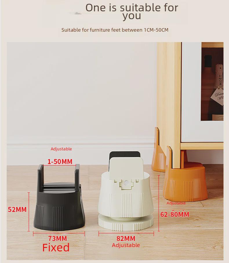 Adjustable Furniture Feet: Heightened Bed, Table, Sofa & TV Cabinet Support Pads