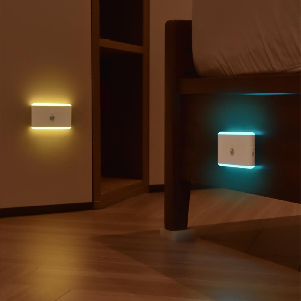 LED Motion Sensor Night Light 3 Modes Stair Lamp Dimmable Lighting with Battery for Indoor Bedroom Cabinet Gift Camping Decor
