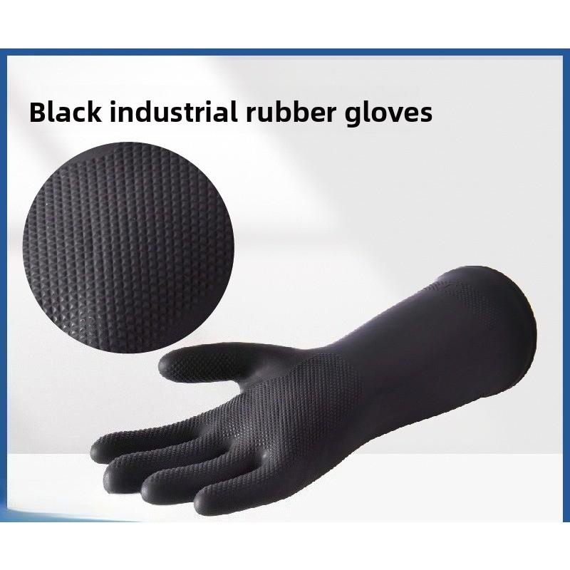 Thickened Long Rubber Chemical Safety Gloves, Acid Alkali Oil Resistant Waterproof Wearproof Industrial Work Latex Gloves