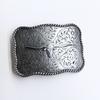 Zinc Western Denim Belt Buckle Cow Skull Reteo Vintage Belt Button Head