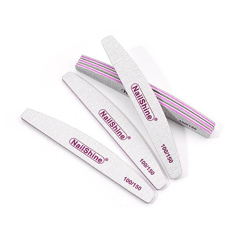 Imported Half-Moon Wear-Resistant Sandpaper Nail File - Double-Sided Durable Polishing Tool