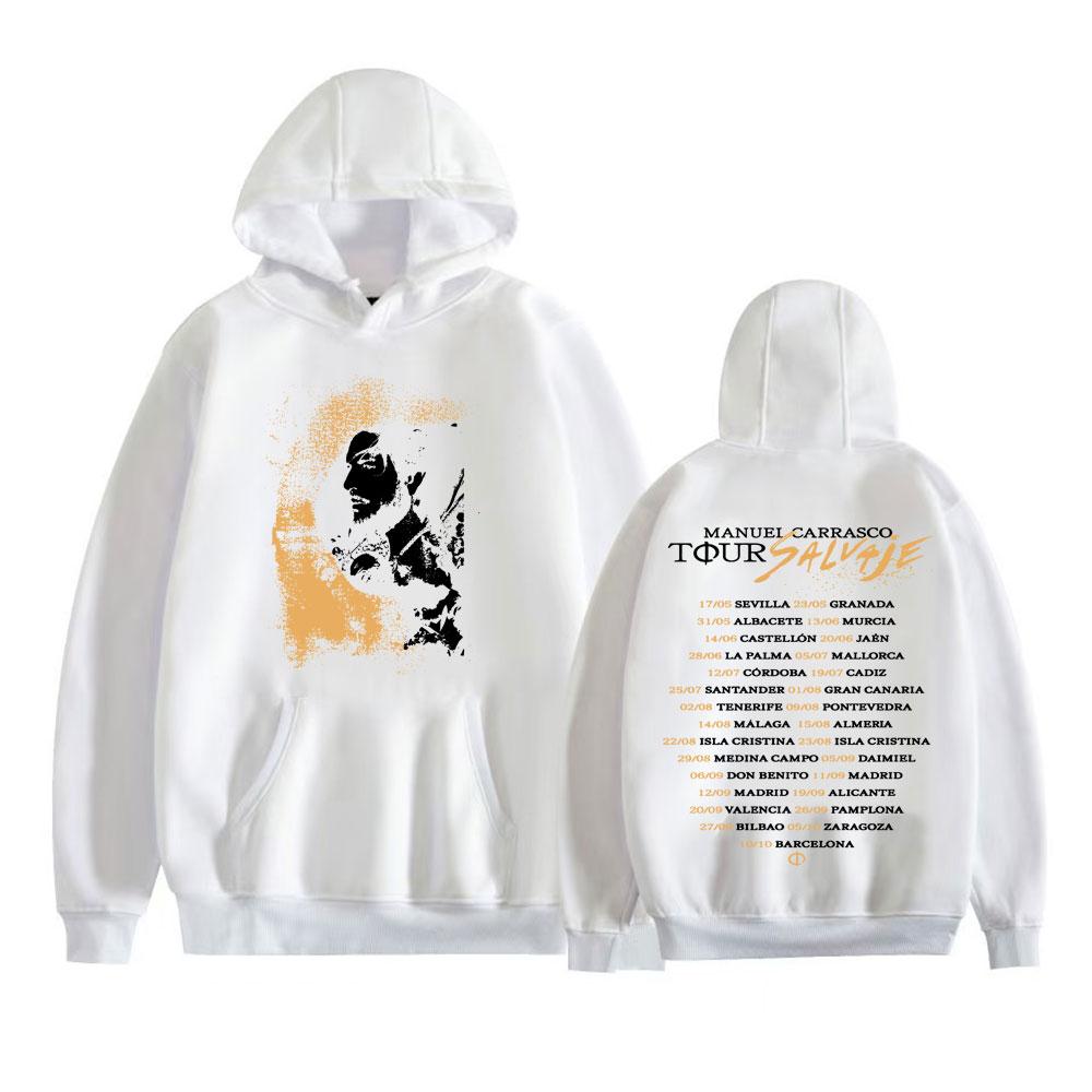 Rapper Manuel Carrasco Salvaje Tour 2025 Double Sided Print Hoodies Men Women Fashion Hip Hop Punk Oversized Pullover Sweatshirt