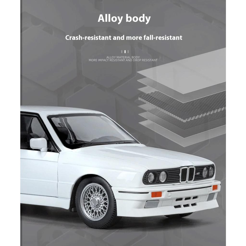 1/24 BMW M3 E30 IM Alloy Miniature Car Diecast Metal Model Collection Hobbies Birthday Present with Friend Decoration Classic Car GT