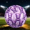 1pc Purple Sparkle Bear Size 5 Soccer Ball Professional Match Training Football Indoor &Outdoor Sports Ball Lightweight Durable C65107
