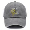 Pc Mountain UnisexS Retro Washed Baseball Cap with Small Figure Holding Brain Pattern Logo  a Durable Outdoor Cap Suitable for C
