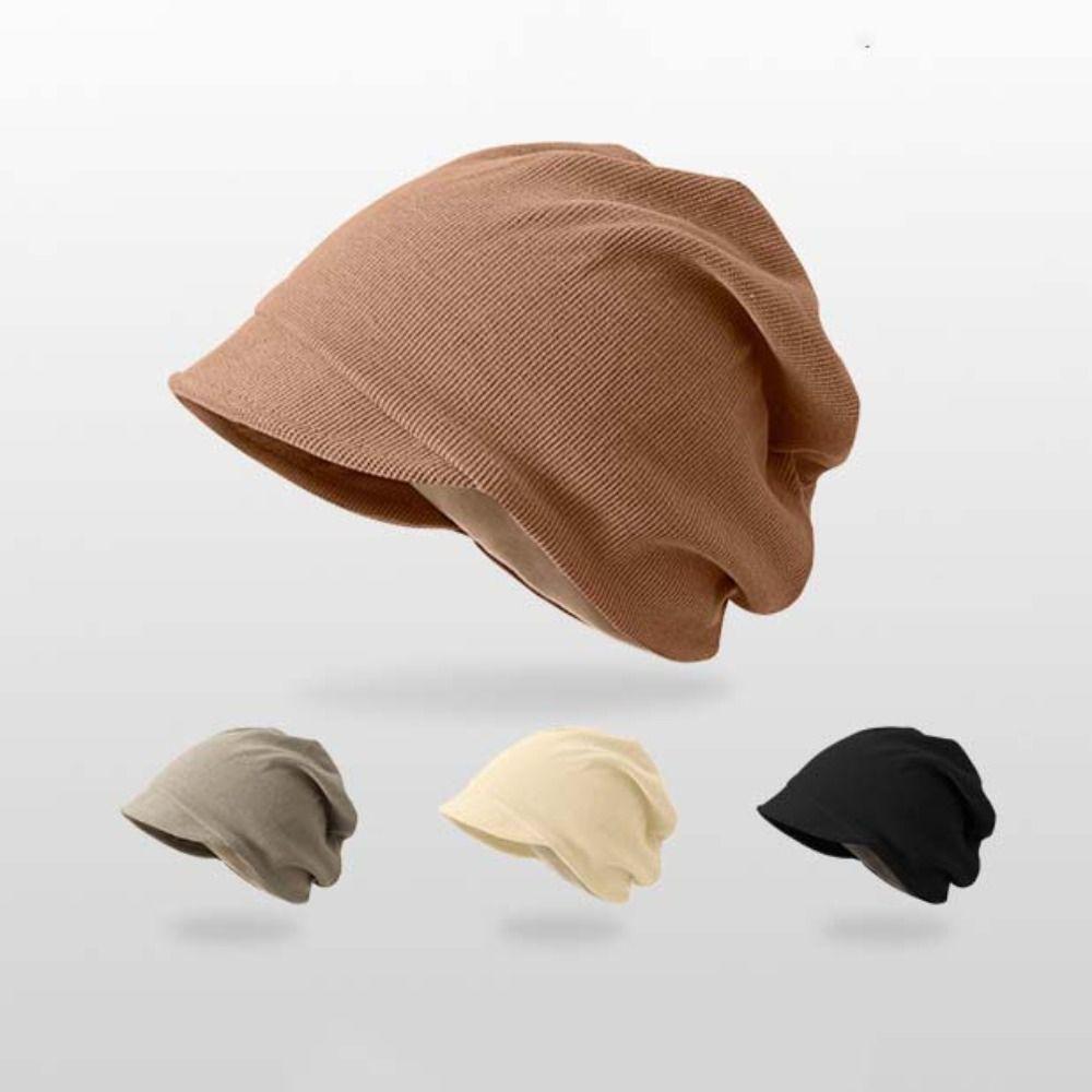 Keep Warm Slouchy Baggy Caps Solid Color Skull Cap Chemo Cap Beanie Hat  Outdoor Headwear