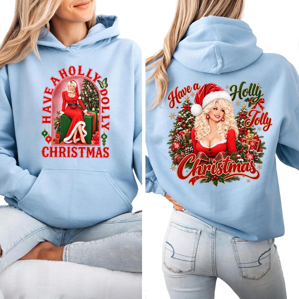 Dames Kerstmis Lichtgewicht Lange Mouwen Geprint Met Capuchon Pullover Sweatshirt