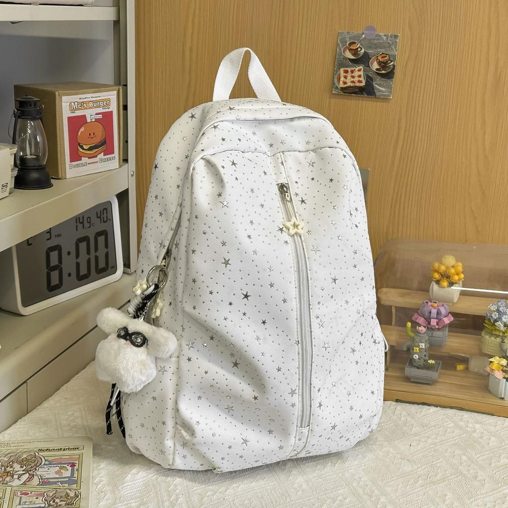 Schoolbag high value star backpack female college student lightweight simple schoolbag Korean ins style high school student casual backpack