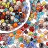 10pcs 8/10/12mm Lampwork Beads Colorful Golden Sand Glass Round Loose Beads For Jewelry Making DIY Bracelet Earrings Accessories