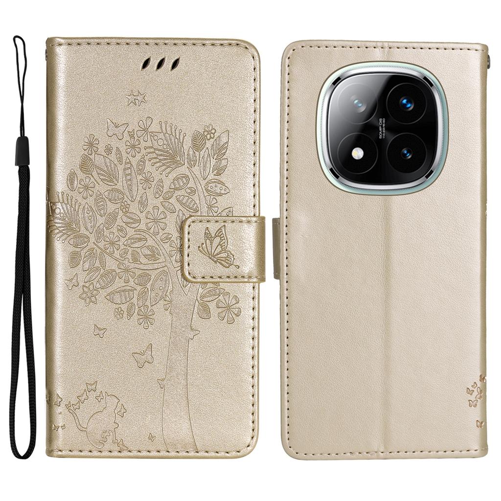 For Xiaomi Redmi Note 14 Pro+ 5G/Note 14 Pro 5G/Poco X7 5G Phone Case with Stand Cat Tree Pattern Leather Wallet Mobile Cover