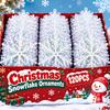 White Christmas Snowflake Ornaments Sparkly Glitter Easy Hanging Artificial Snowflakes for Xmas Tree Holiday Party Home Decor