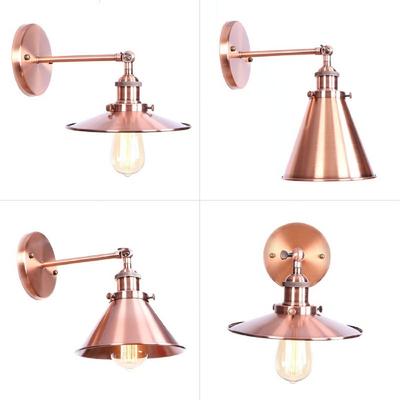 Antique Adjustable 1 Light Wall Sconce Industrial Minimalist Wall Lamp Lighting Fixture with Cone Lid Metal Shade Fixture