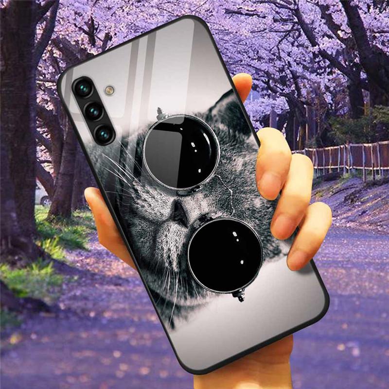 For Samsung A34 A54 A14 A7 2018 Case GalaxyA54 Glass Tempered Hard Cover Coque for Samsung Galaxy A34 5G GalaxyA34 Space A 14
